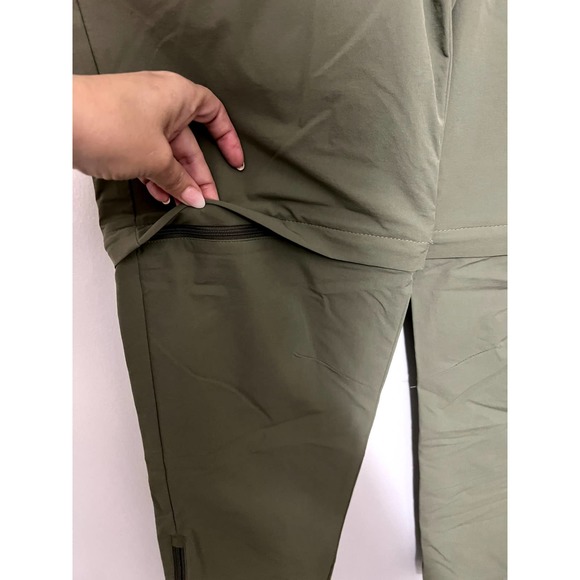 NWT Spyder Women's Green Activewear Convertible Pants Zip off Shorts Size Large - Picture 5 of 11